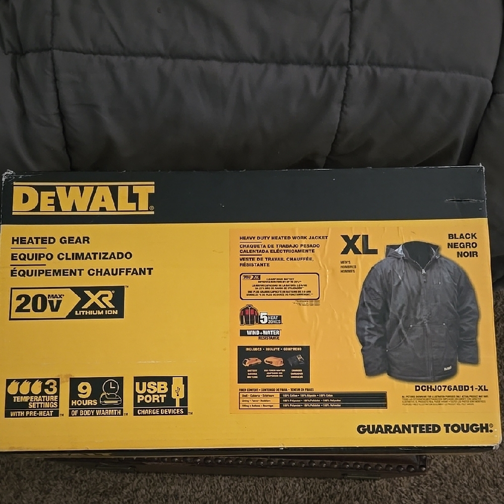 Black Performance Heated Jacket with Advanced Technology